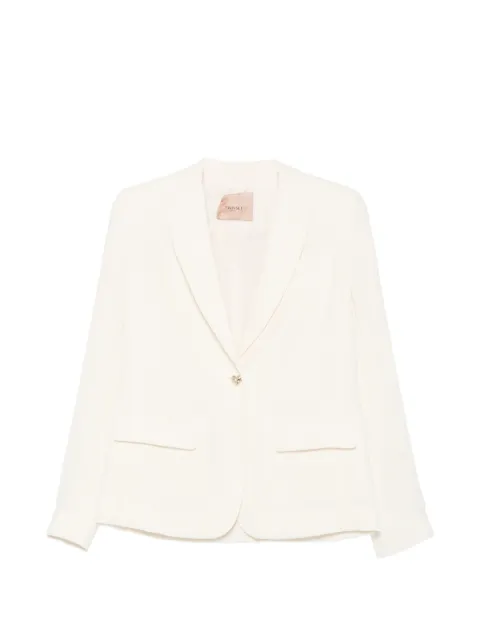 TWINSET Crêpe blazer with heart-shaped button White 262TP2044