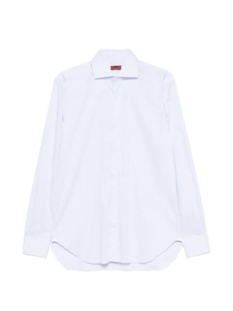 Barba check-pattern long-sleeve shirt White I1U13P0157201U2