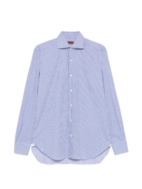 Barba striped-pattern spread-collar shirt White I1U13P01PZ8520U1