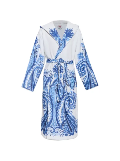 ETRO HOME paisley-print hooded bathrobe White UKFD0002AKI14