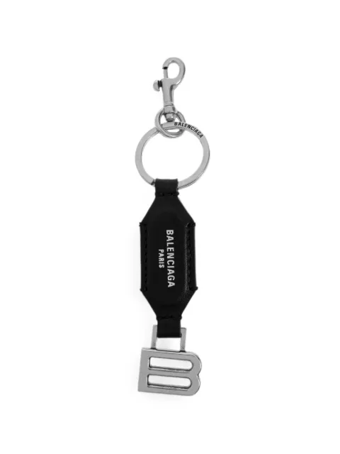 Balenciaga logo-print B-logo keychain Black 8731672ACLZ