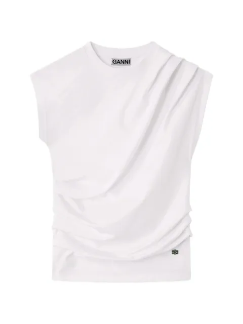 GANNI top in draped jersey White A1040544