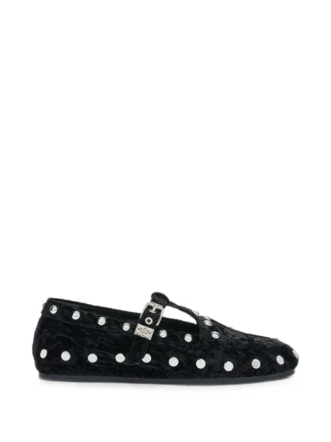 GANNI Mary Jenny moccasins in black velvet Black D1020061