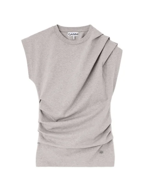 GANNI top in draped jersey Grey A1040544