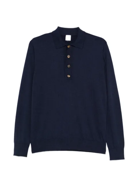 Eleventy long-sleeve polo shirt Blue N76POLN07MAG0K007