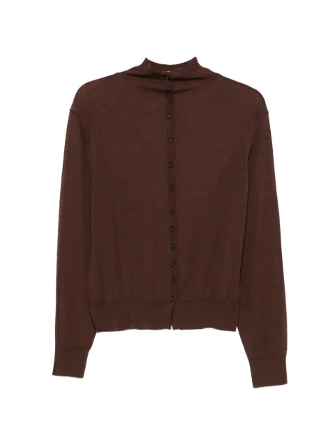 Alysi button-up mock-neck cardigan Brown 266457A6047