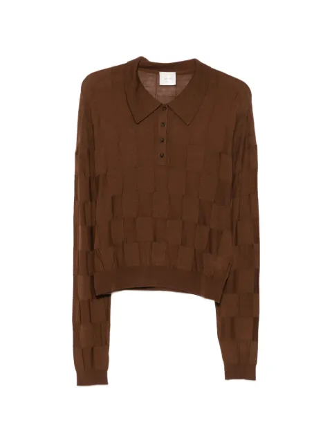 Alysi check-pattern polo sweater Brown 266421A6035