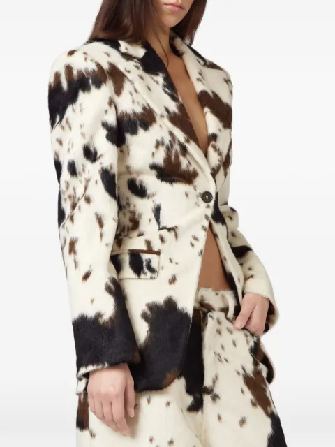 Giuseppe Di Morabito cow-print single-breasted blazer Neutrals 07PFJA154C167
