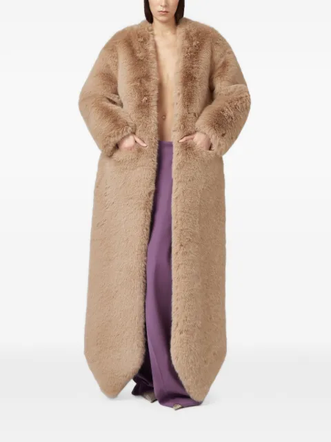 Giuseppe Di Morabito faux-fur open-front long-sleeve coat Neutrals 07PFBO50116756