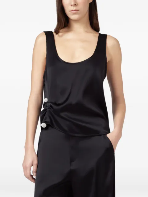 Giuseppe Di Morabito crystal-embellished ruched top Black 07PFTO190X16707
