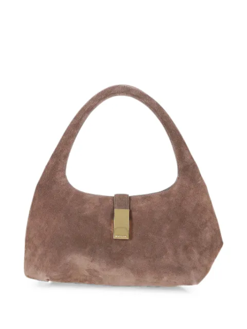 MOULIEBRE logo-plaque suede tote bag Brown MLMBAG002099