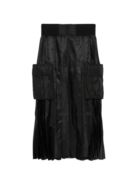 sacai quilted pleated midi skirt Black 2608584