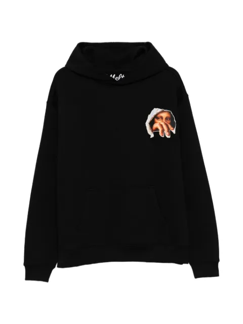 Melt graphic-print pouch-pocket hoodie Black MSHOD5120