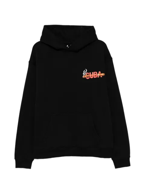 Melt graphic-print pouch-pocket hoodie Black MSHOD5114
