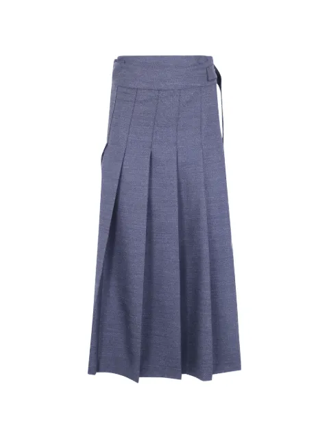 Róhe Rohe pleated wool mid skirt Blue 82032417