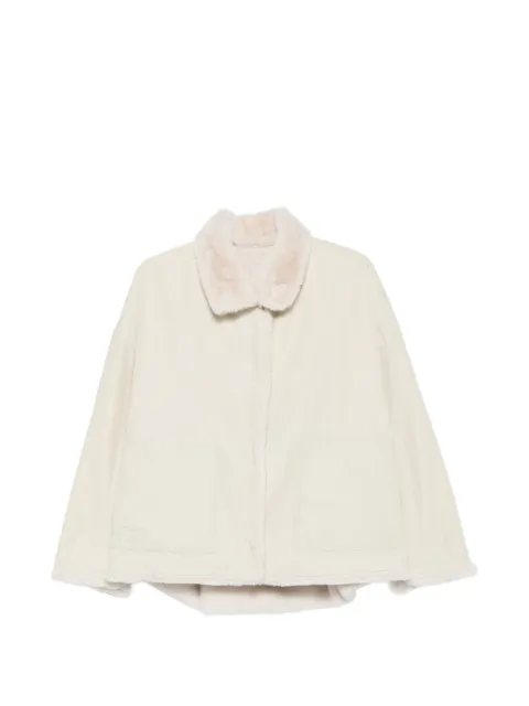 Rosso 35 faux-fur collar jacket Neutrals S7640A147