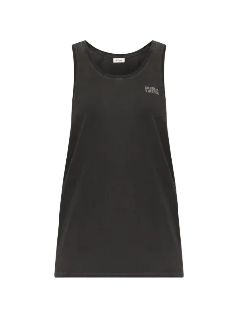 American Vintage logo-print racerback tank top Black PYM01AE260