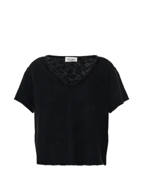 American Vintage V-neck raw-edge T-shirt Black SON02AGE260