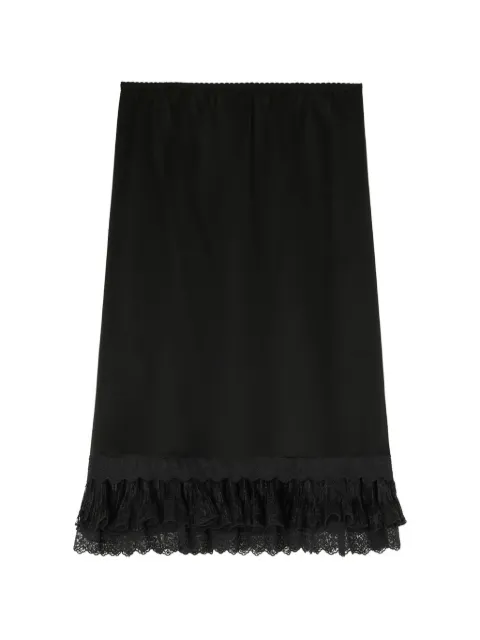 GANNI skirt in frill satin Black A1090315