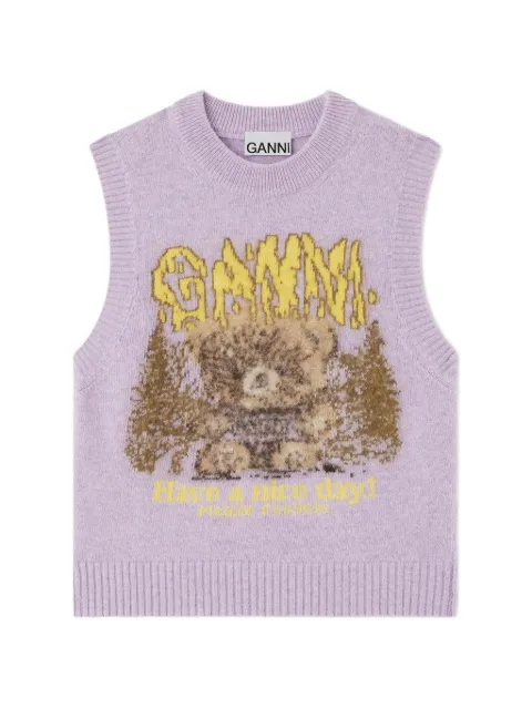 GANNI vest with Forest Teddy Purple A1180020