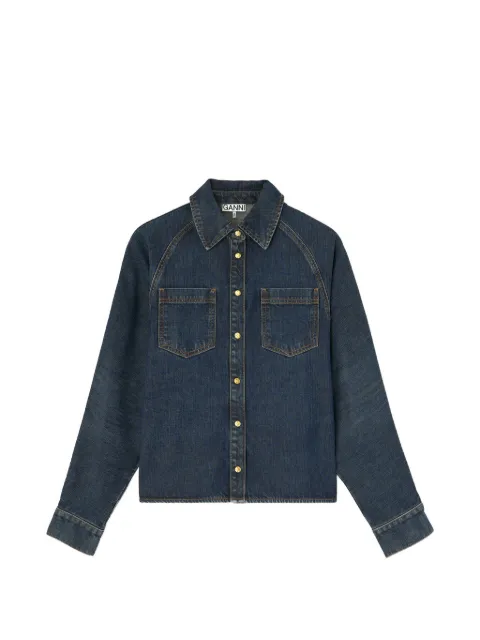 GANNI textured-denim jacket Blue A1140023