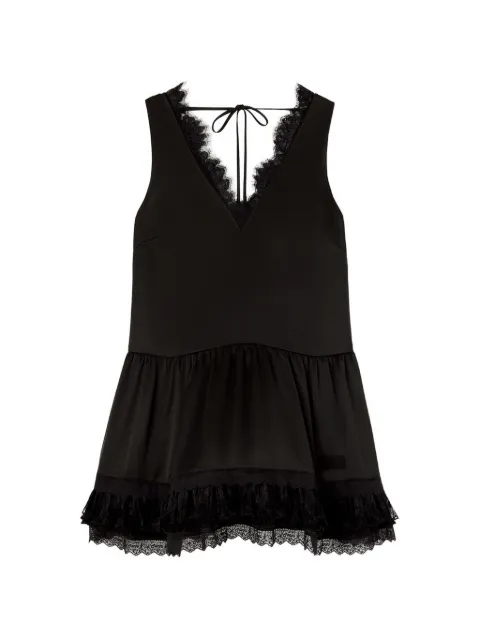 GANNI dress in lace satin Black A1030686