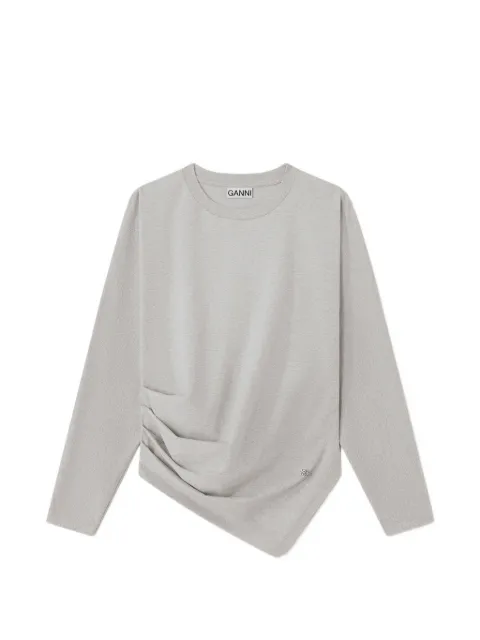 GANNI blouse in draped jersey Grey A1040543