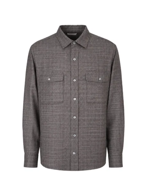 Agnona check-pattern wool-blend shirt Grey TD10U5YQ1052