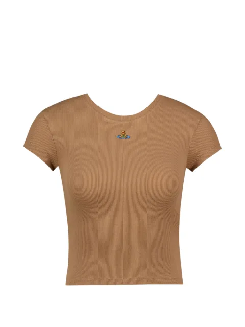 Vivienne Westwood Baby Peru Orb-embroidered T-shirt Neutrals 1G010019J00BO