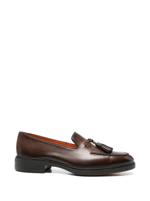 Santoni tassel braided-trim loafers Brown MGEO19368NEABNTG