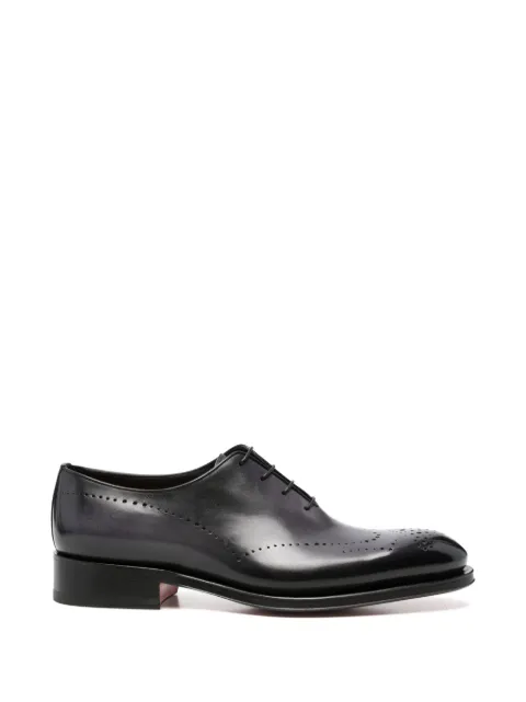 Santoni perforated-detail leather oxford shoes Blue MCCR18542MC8HFUL