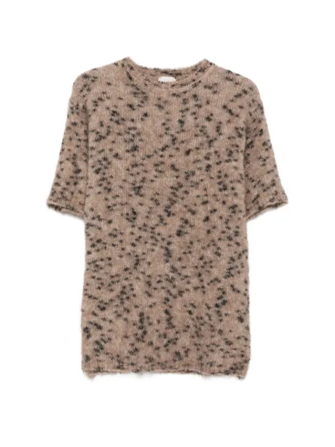 Alysi leopard-print short-sleeve sweater Neutrals 266422A6019