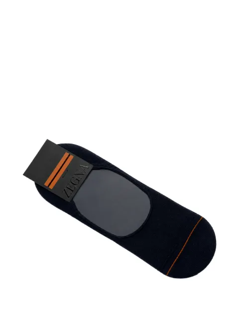 Zegna stripe-detail socks Blue N5V0447744990