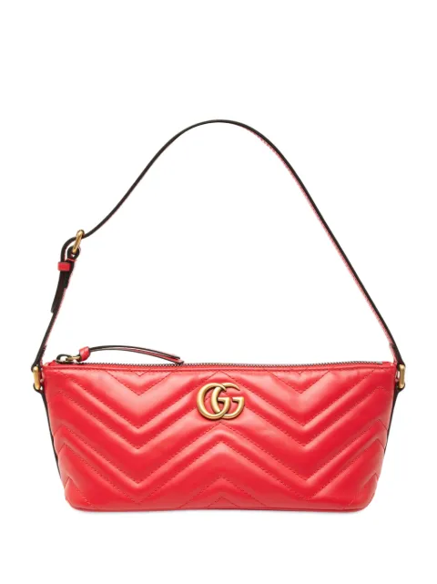 Gucci Pre-Owned 2016-2026 GG Marmont Matelasse Calfskin shoulder bag Red RYJ2T82MF66EWHHN