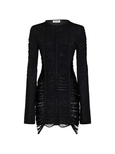 The Attico fringe-detail mini dress Black 261WCA00525KVV097AA