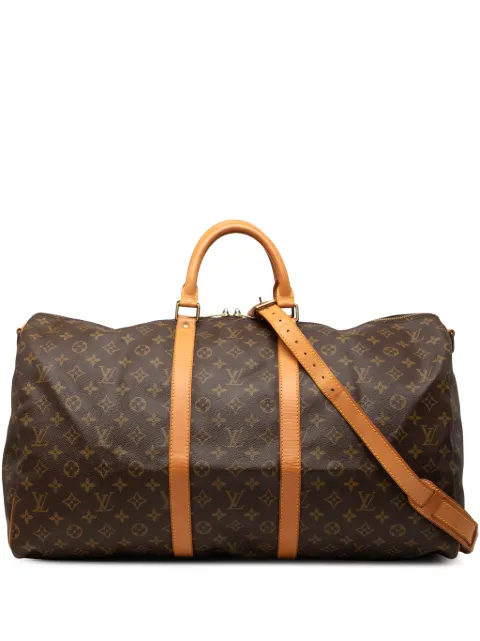 Louis Vuitton Pre-Owned 1990 Monogram Keepall Bandouliere 55 travel bag Brown EAA0BYDK3PCO41S6