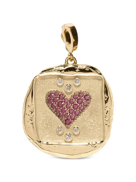 Azlee Amour ruby and diamond charm Gold C1675G18