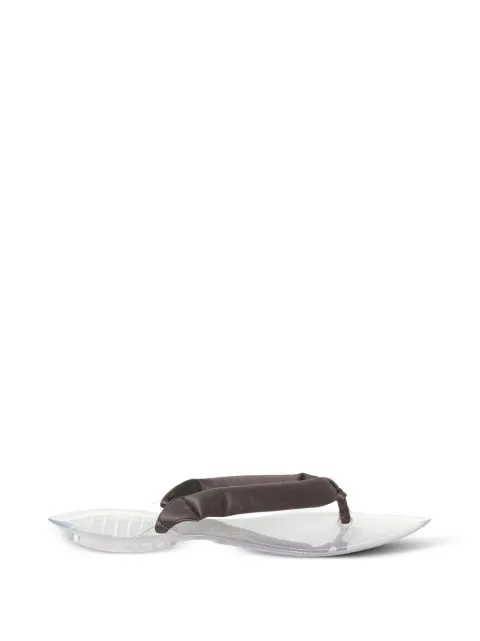 Alaïa Invisible thong sandals in satin Grey AA3S1009A024