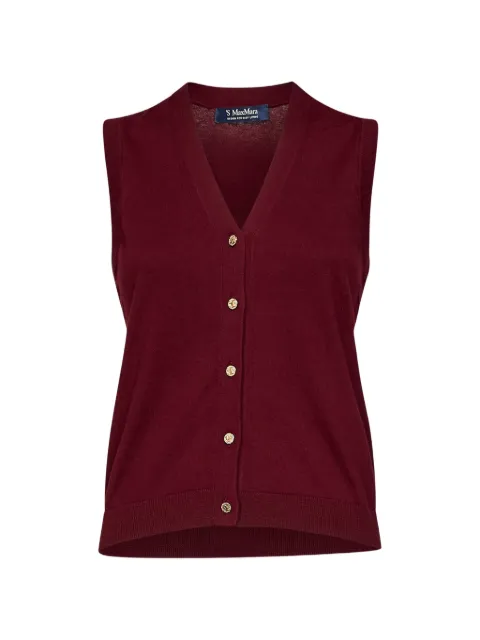 'S Max Mara jewel-button V-neck sweater Red 2629356021600SMMSAGGIO002
