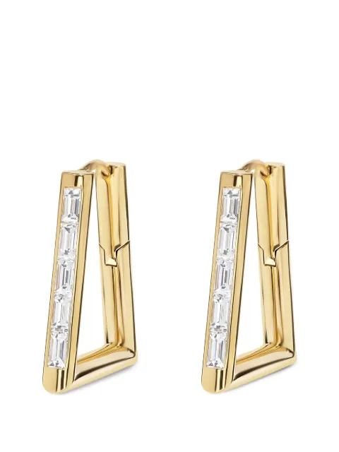 Azlee Forma diamond hoop earrings Gold E1534G18