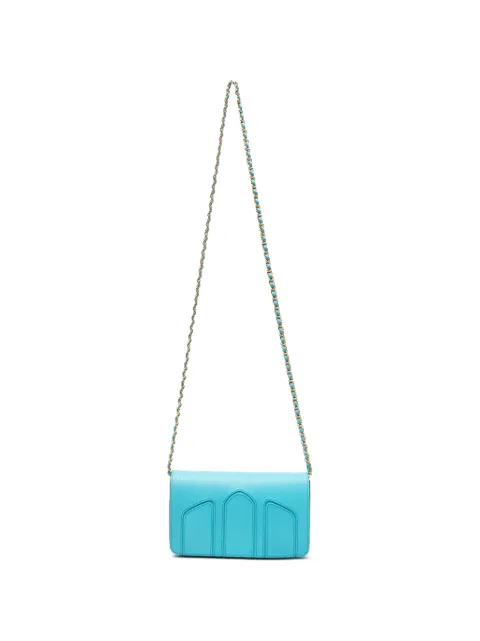 DELAGE grained leather cross body bag Blue ADLGWPCAD01505