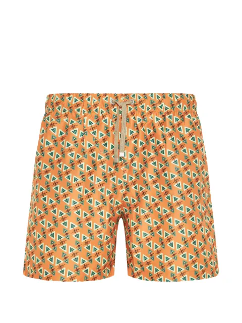 Benibeca Tripuri geometric-print swim shorts Orange 25PXX