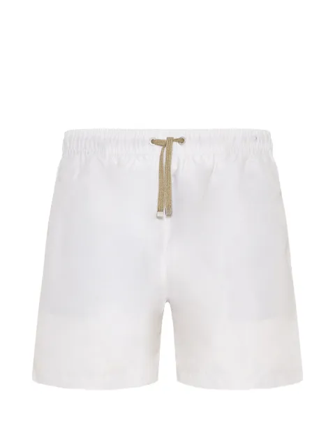 Benibeca Blanc drawstring-waist logo-embroidered swim shorts White 25PXX