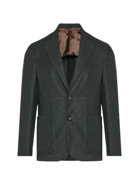 Barba single-breasted notched-lapel blazer Green EJ51009