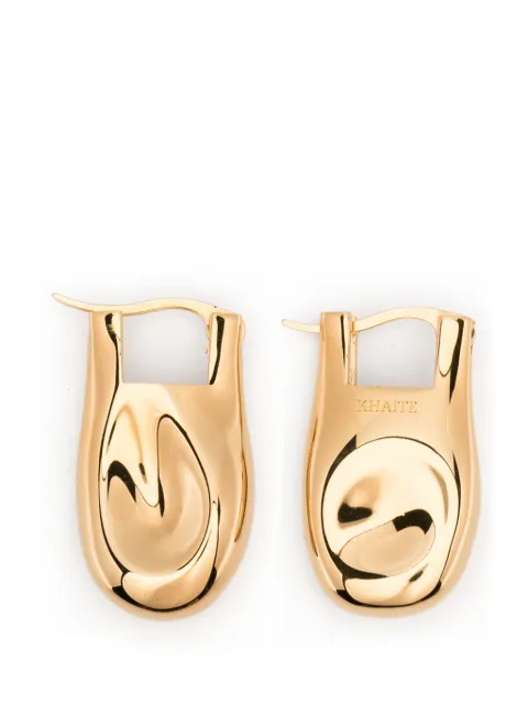 KHAITE engraved-logo earrings Gold 10196006