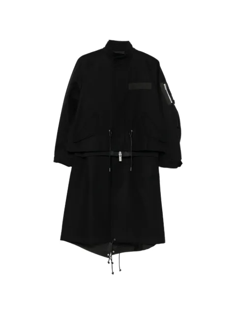 sacai layered-design coat Black 2608638