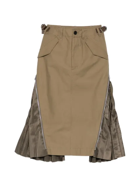 sacai zip-detail midi skirt Green 2608580