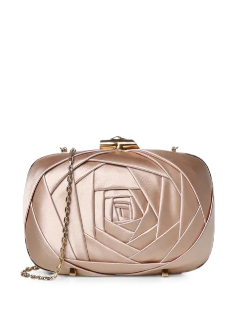 Roger Vivier Rose Vivier satin-finish rose-motif clutch bag Neutrals RBWAPBD2100RS00