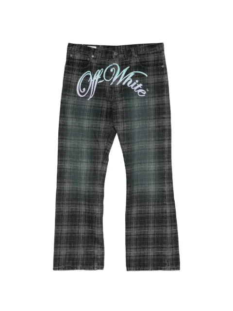 Off-White check jaquarded straight jeans Black OMYA18JS26DEN0070021