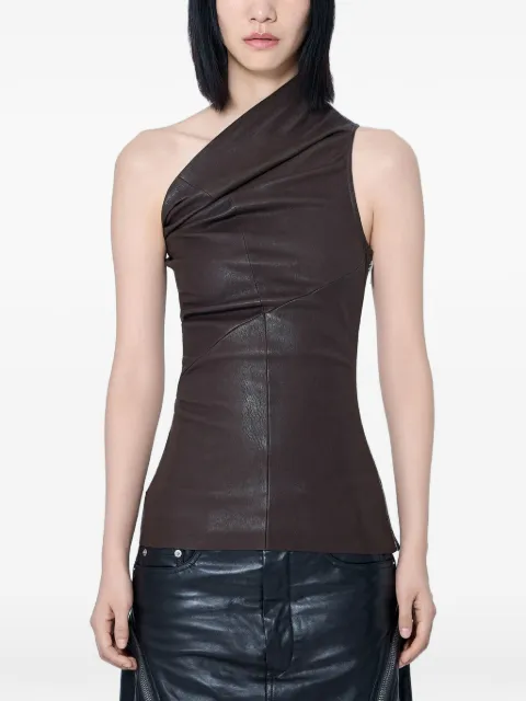 Rick Owens Athena asymmetric panelled top Brown RP02F5128LSV84